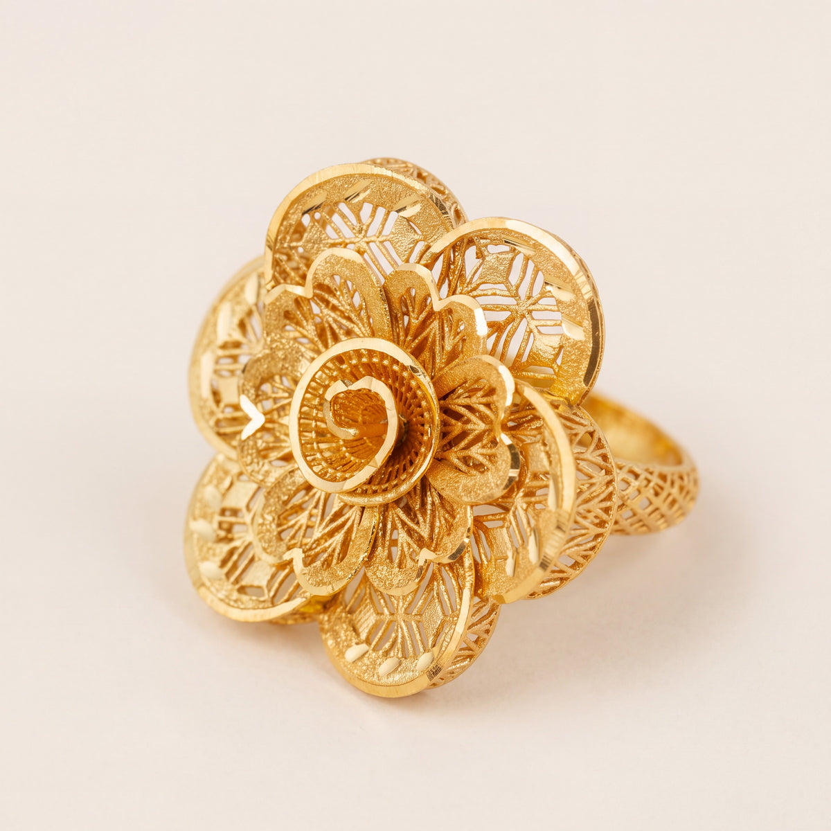 3D RP Rings (D287), 925 silver 24K gold plated