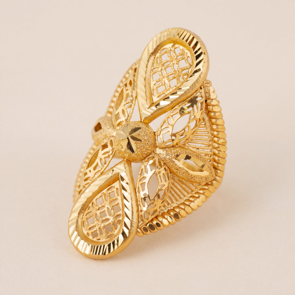 3D RP Rings (D291), 925 silver 24K gold plated