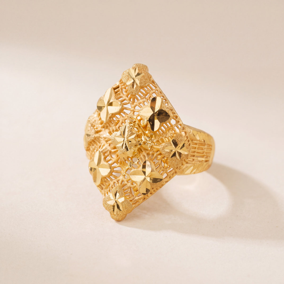 3D RP Rings (D294), 925 silver 24K gold plated