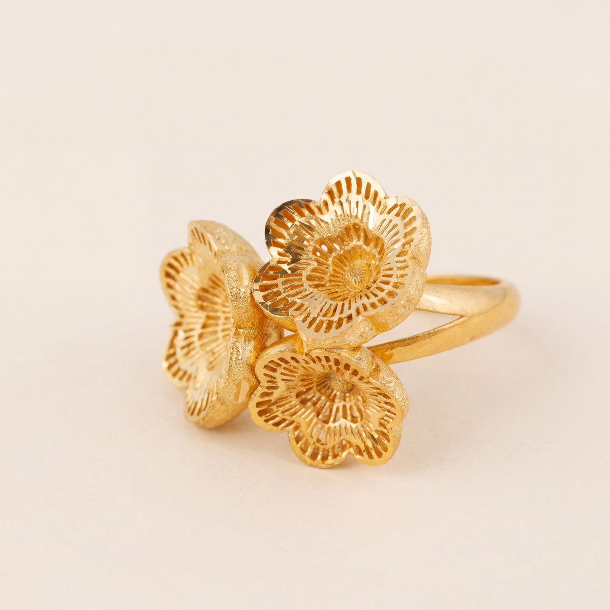 3D RP Rings (D297), 925 silver 24K gold plated