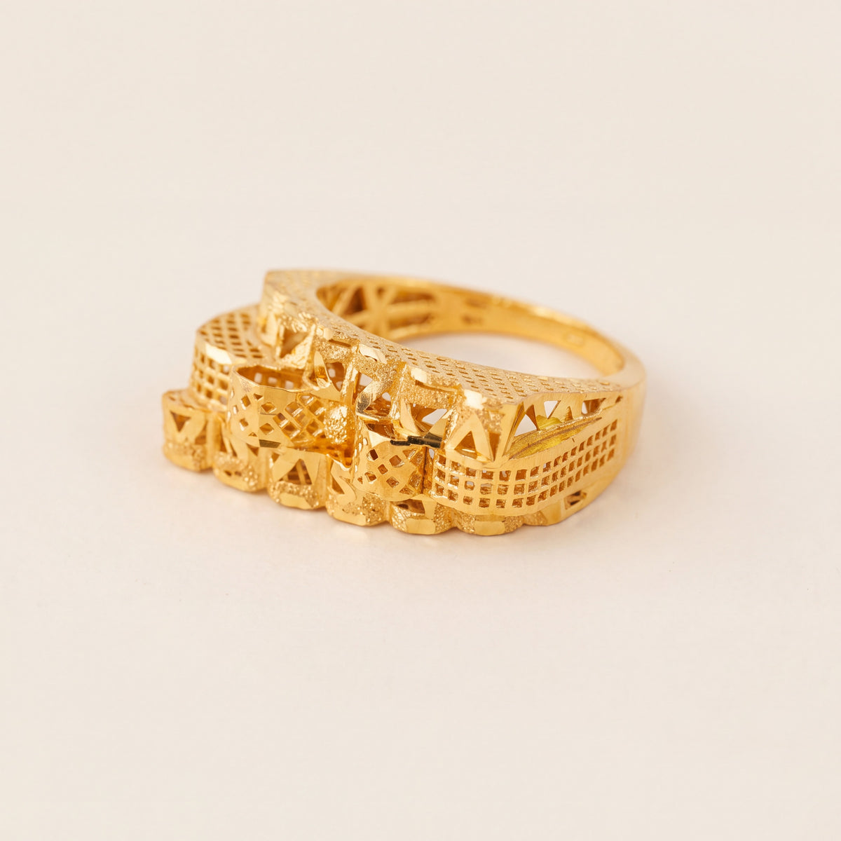 3D RP Rings (D299), 925 silver 24K gold plated
