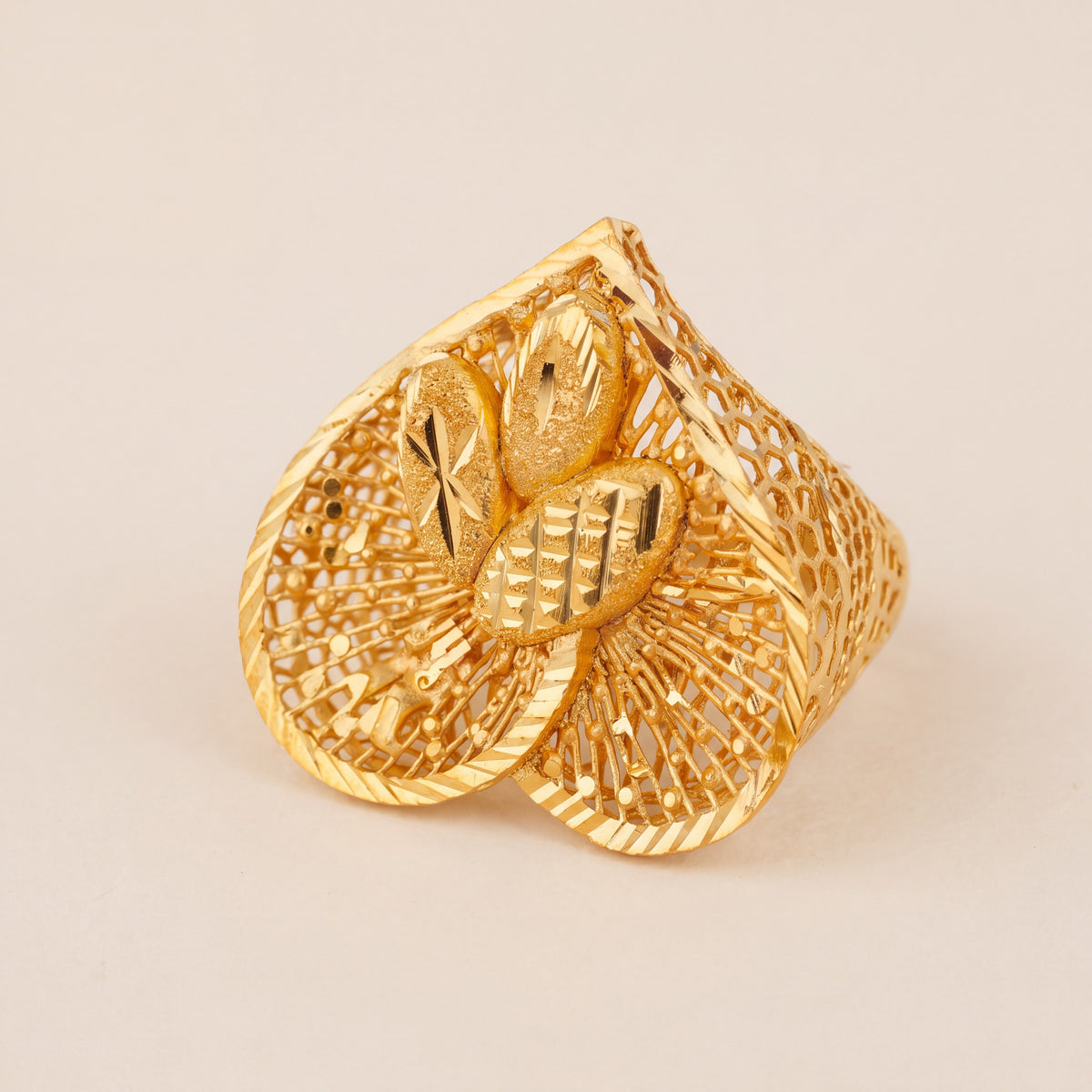 3D RP Rings (D301), 925 silver 24K gold plated