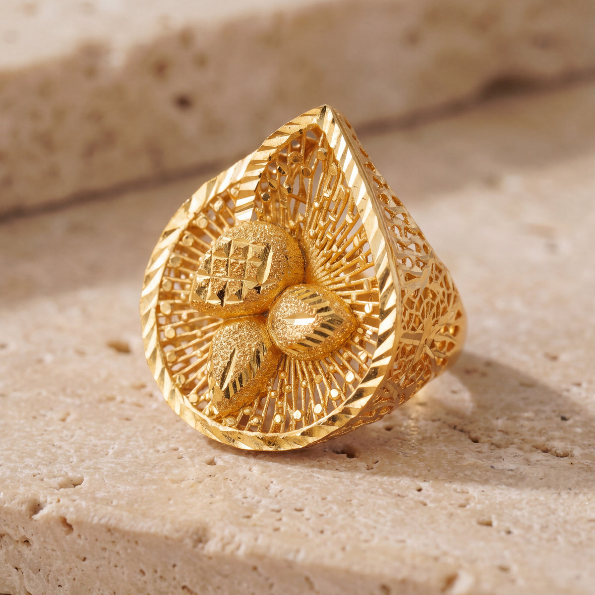 3D RP Rings (D302) on travertine