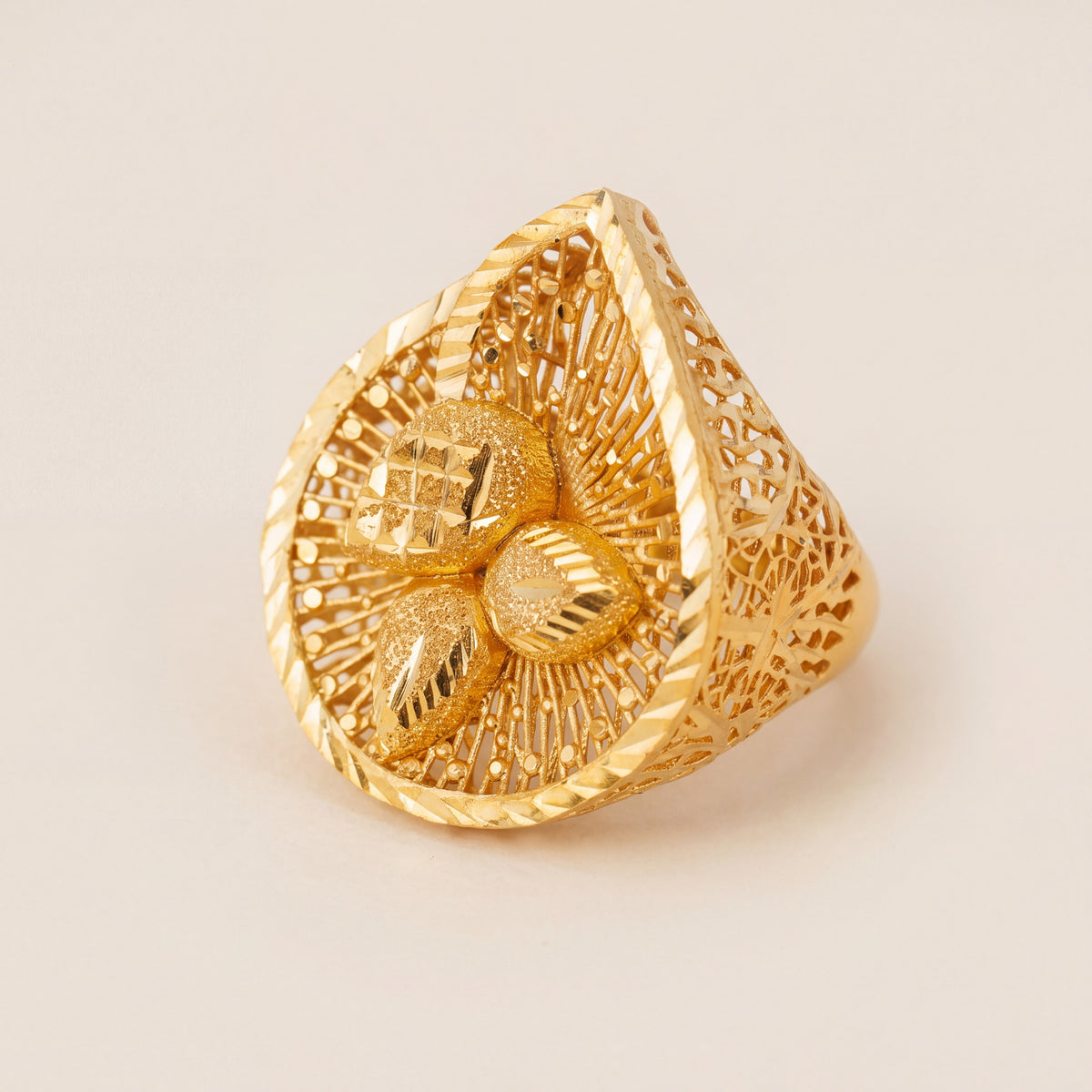 3D RP Rings (D302), 925 silver 24K gold plated