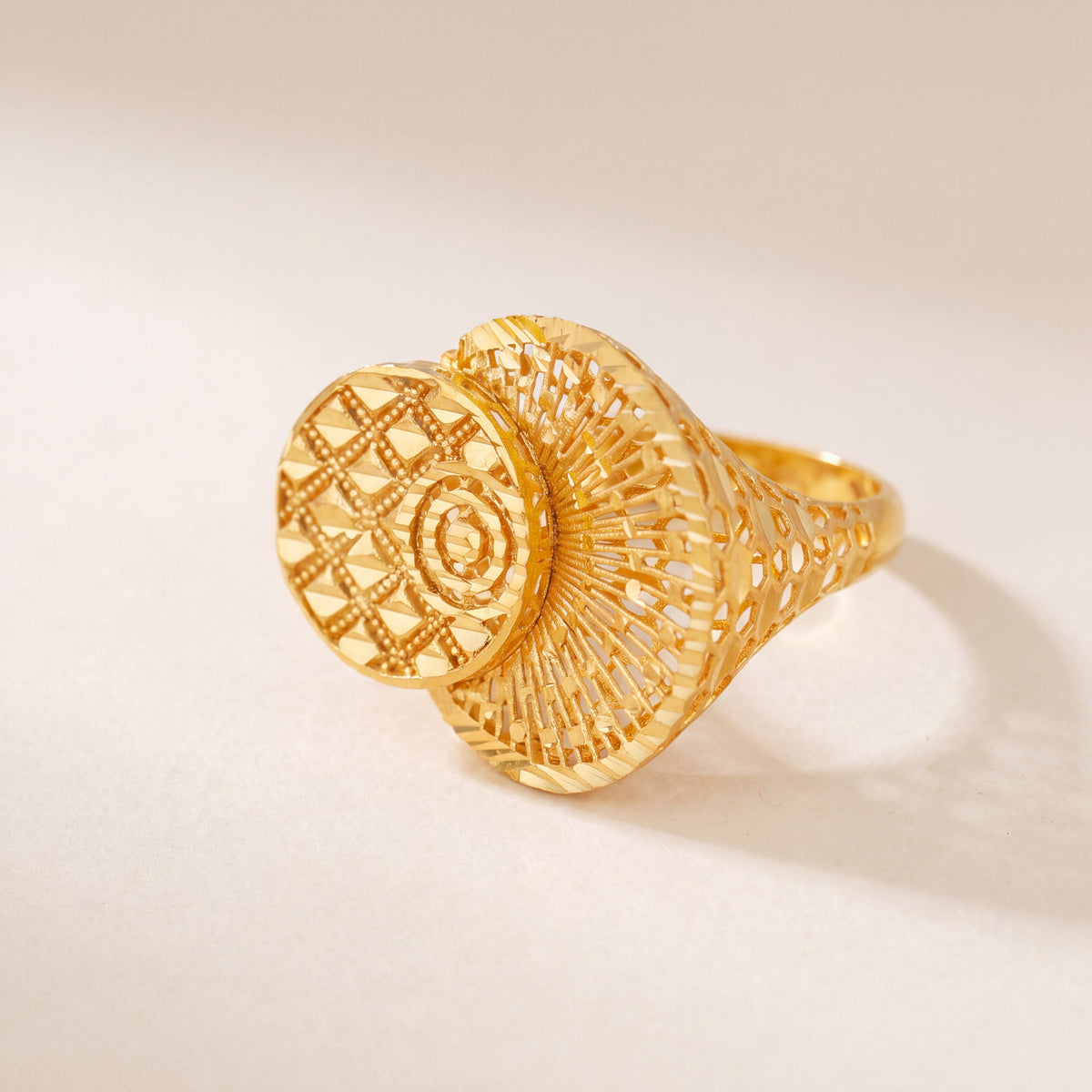 3D RP Rings (D306), 925 silver 24K gold plated