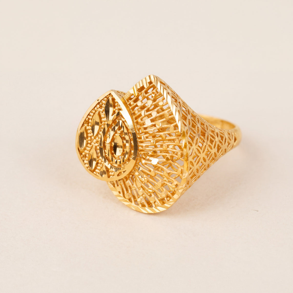3D RP Rings (D308), 925 silver 24K gold plated