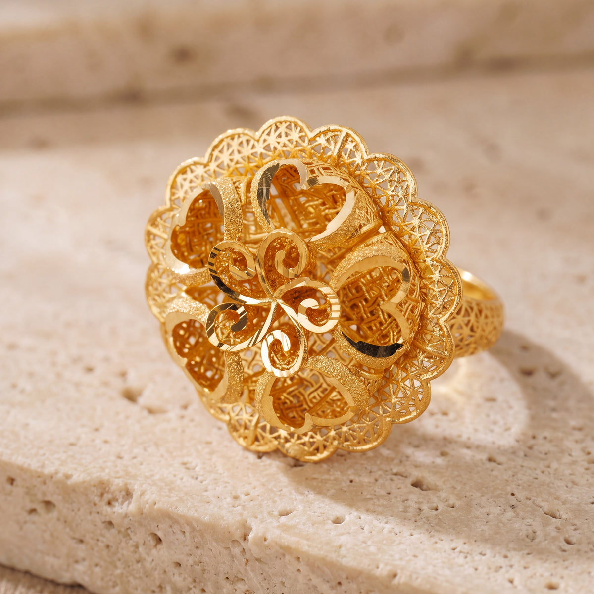 3D RP Rings (D309) on travertine
