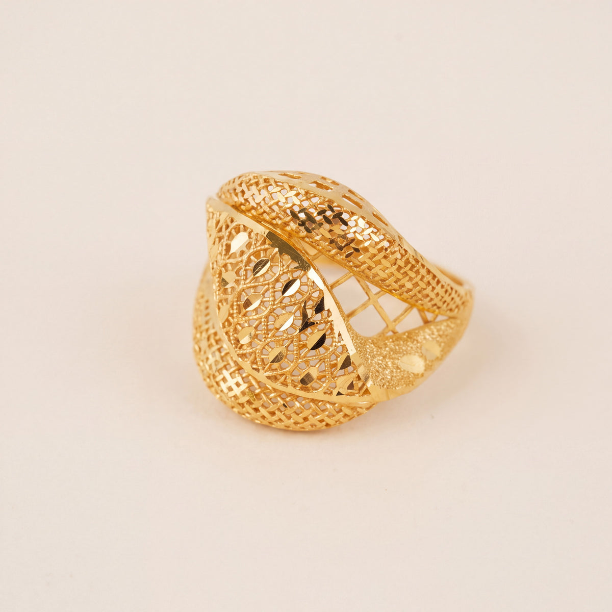 3D RP Rings (D310), 925 silver 24K gold plated