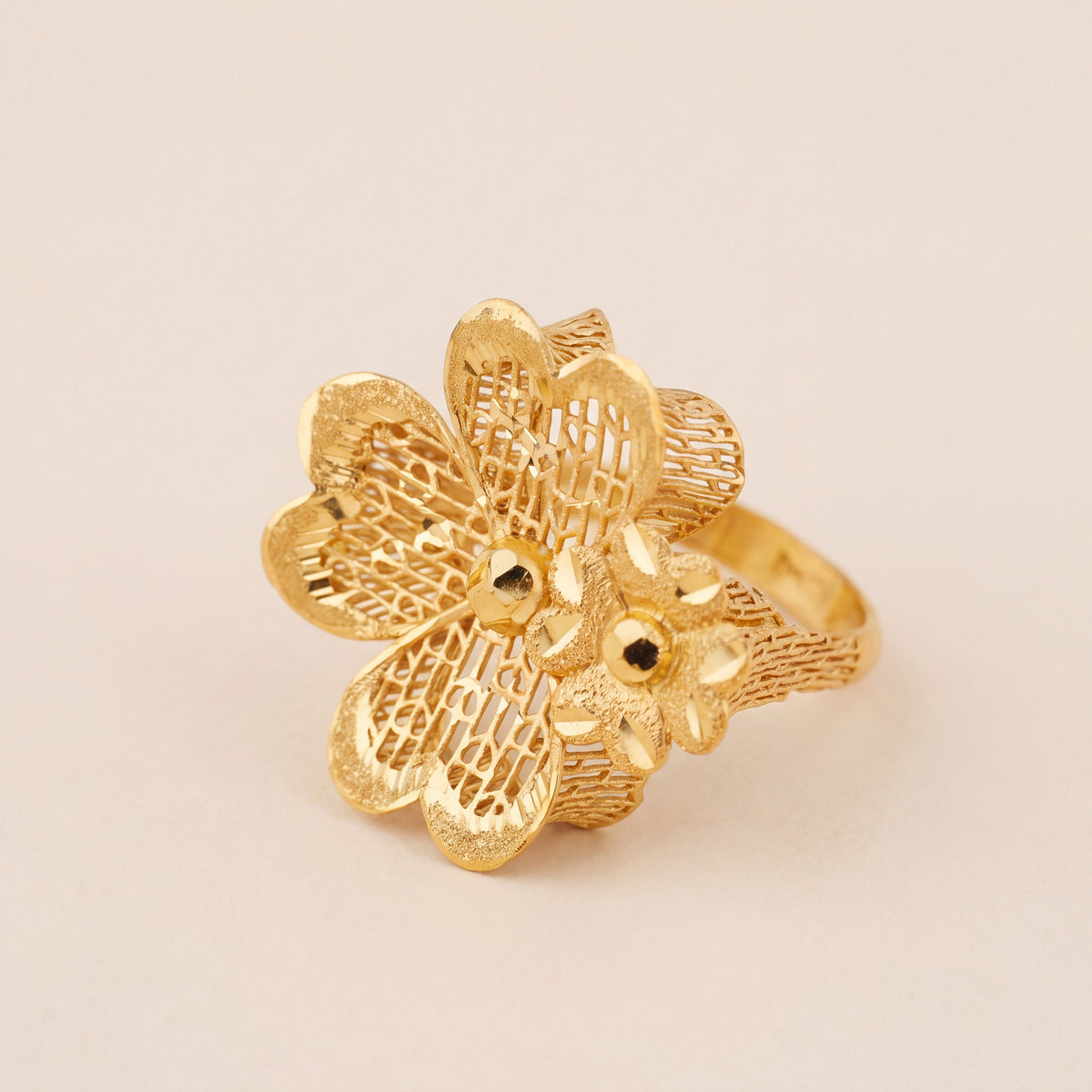 3D RP Rings (D312), 925 silver 24K gold plated