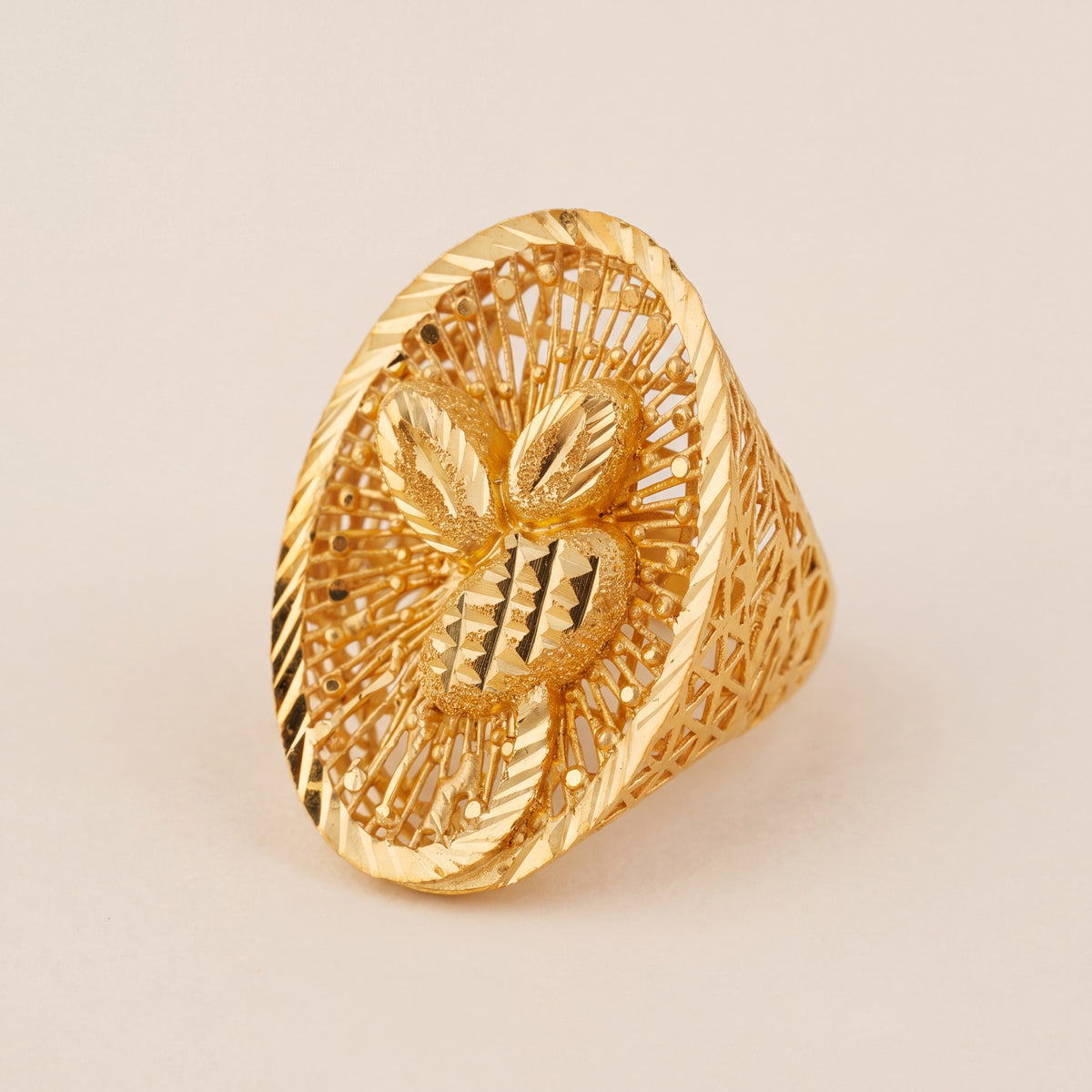 3D RP Rings (D313), 925 silver 24K gold plated