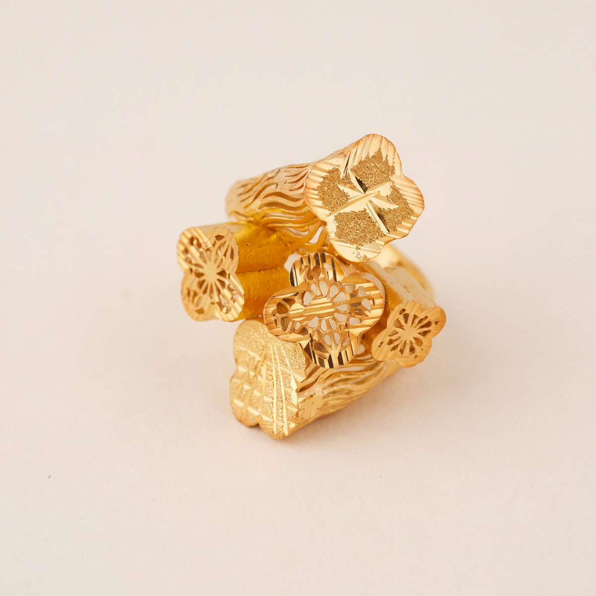 3D RP Rings (D314), 925 silver 24K gold plated