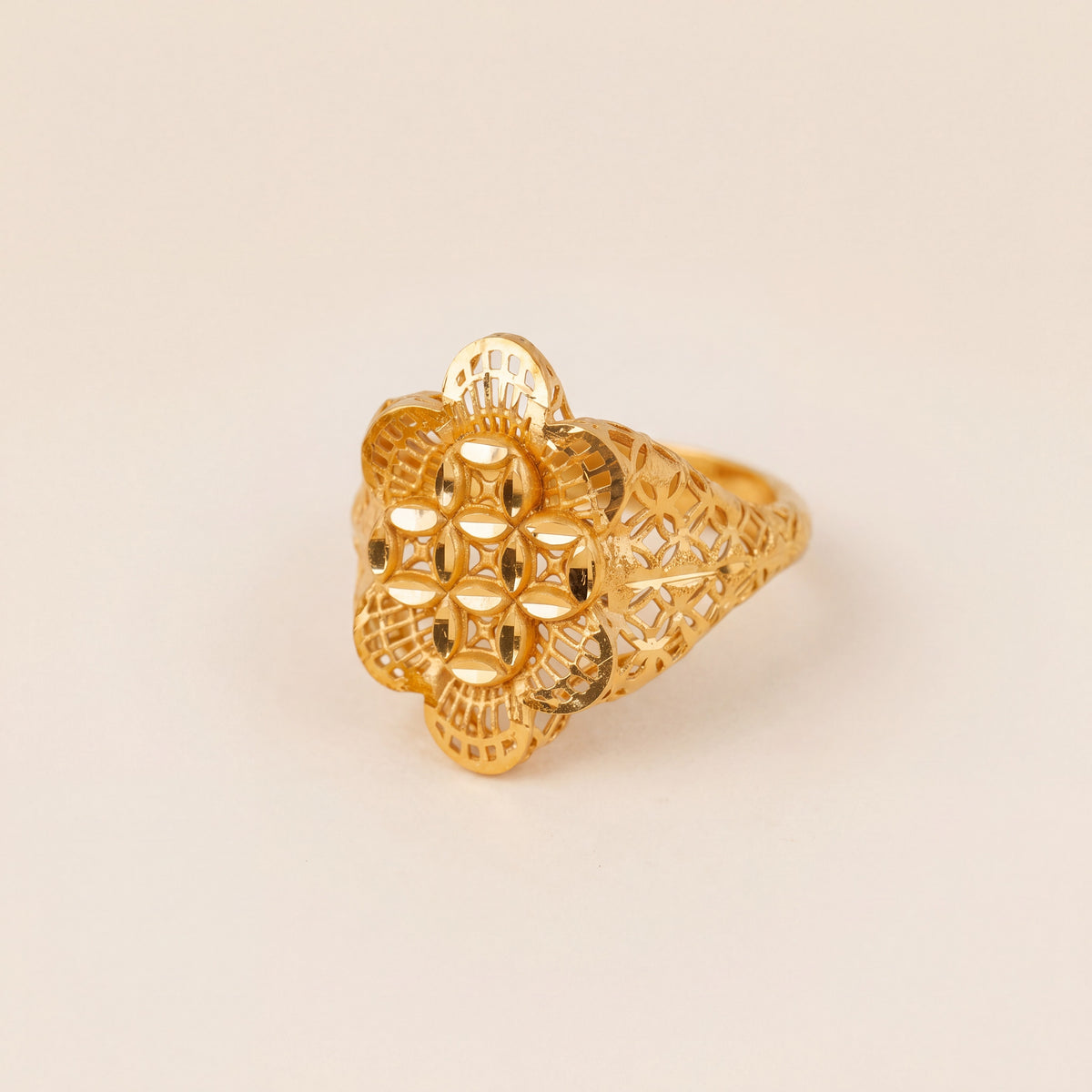 3D RP Rings (D316), 925 silver 24K gold plated