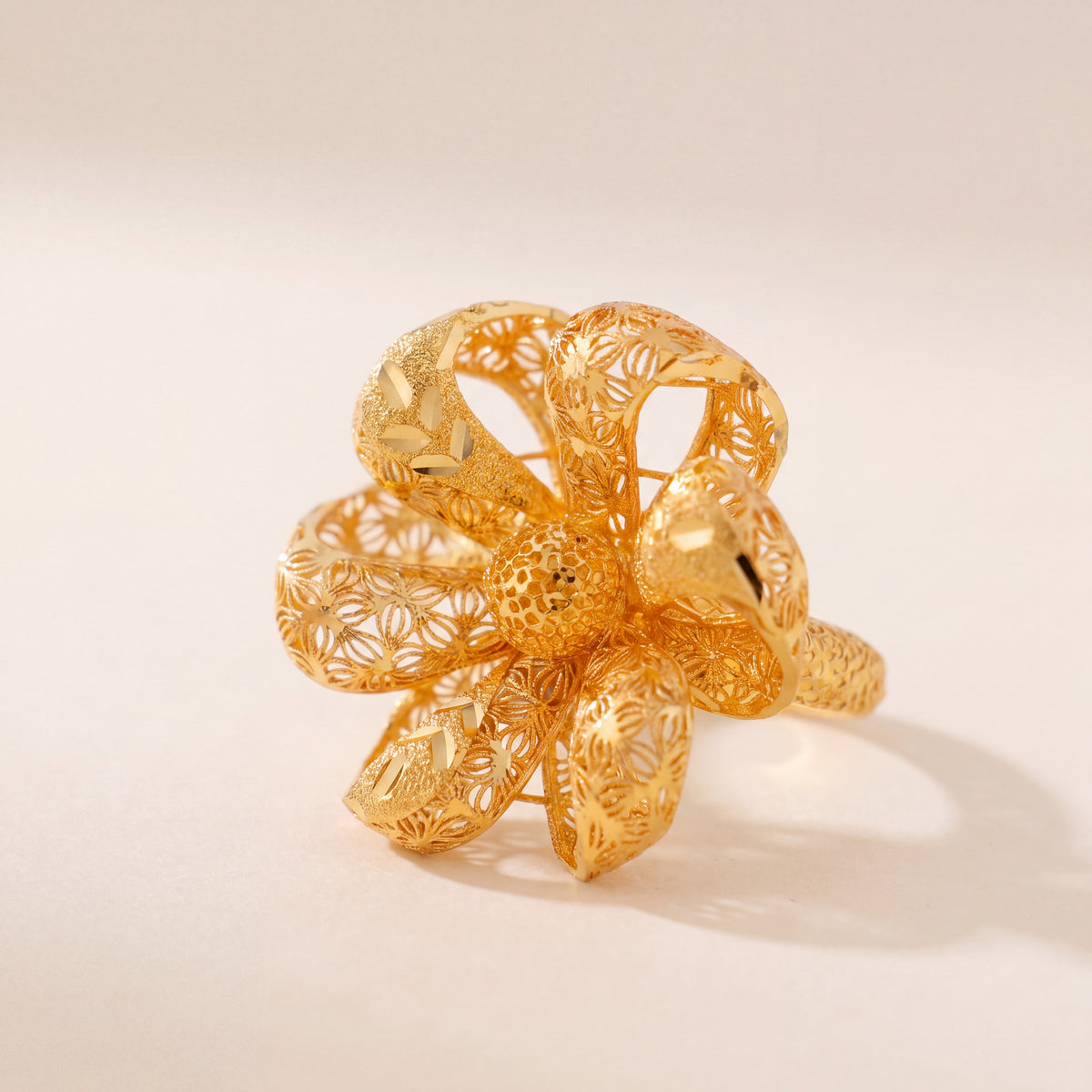 3D RP Rings (D319), 925 silver 24K gold plated