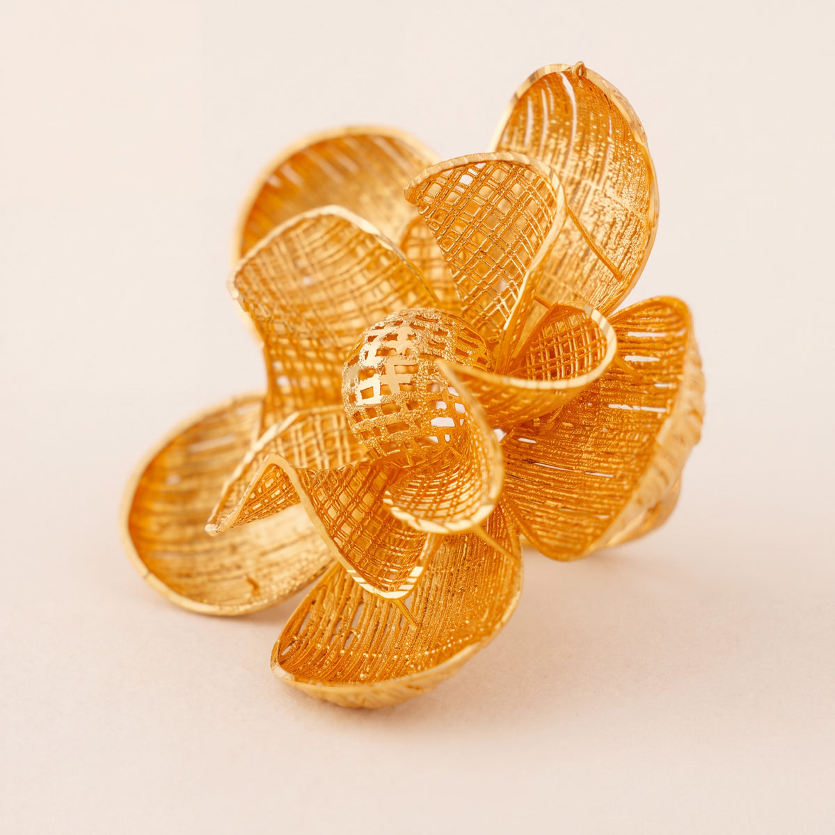 3D RP Rings (D320), 925 silver 24K gold plated