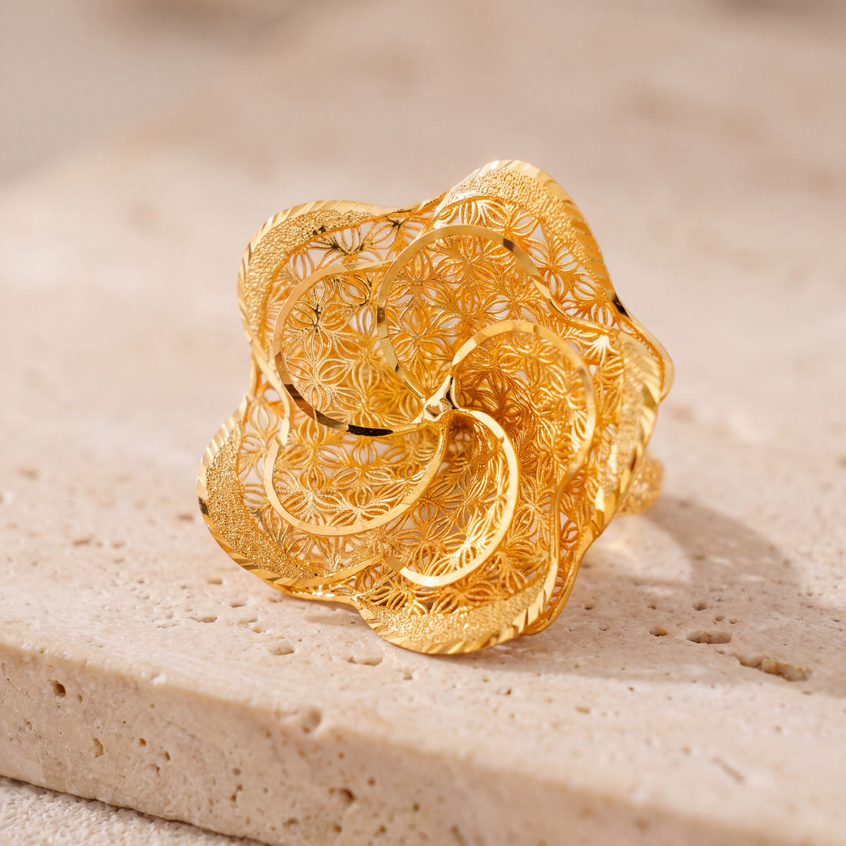 3D RP Rings (D322) on travertine
