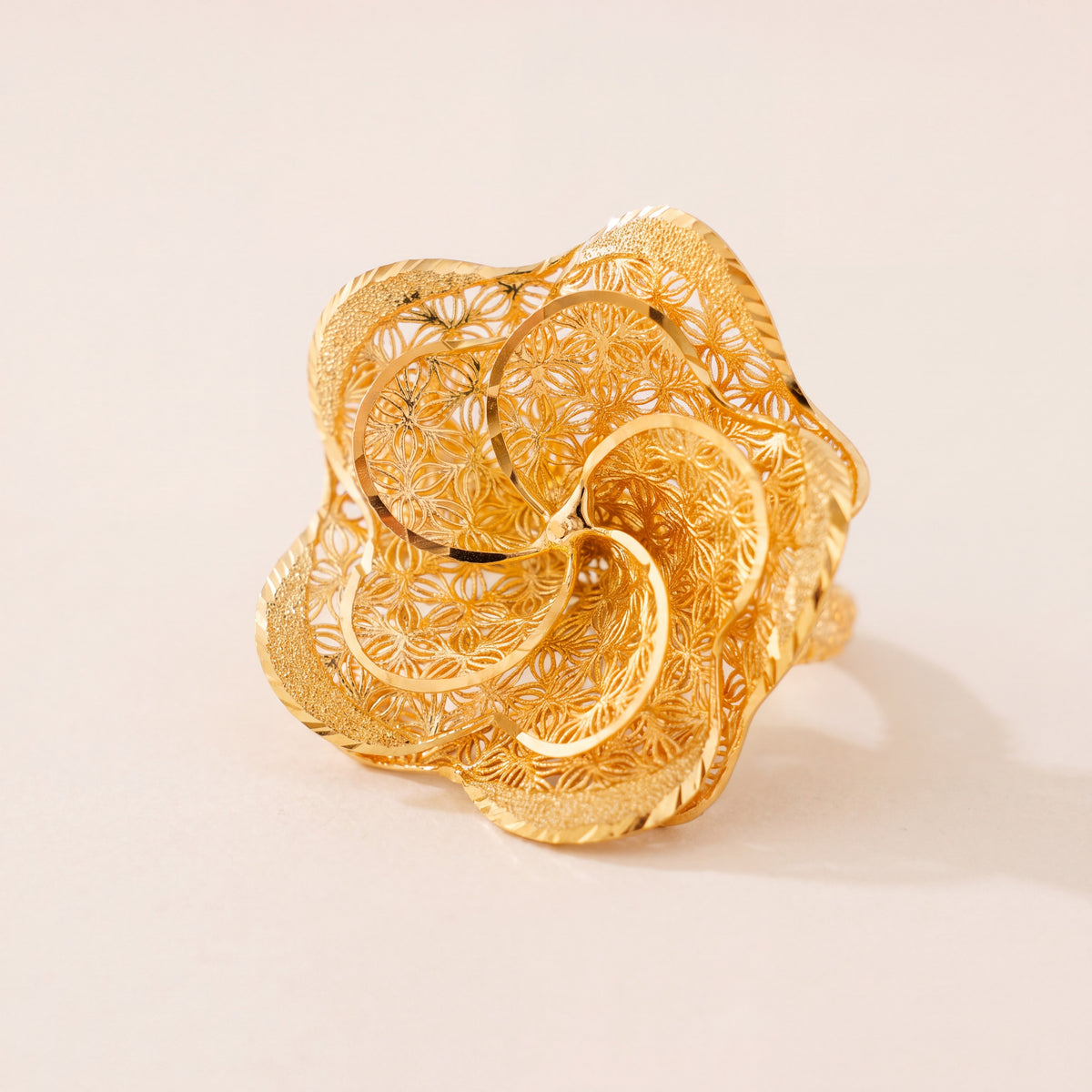 3D RP Rings (D322), 925 silver 24K gold plated