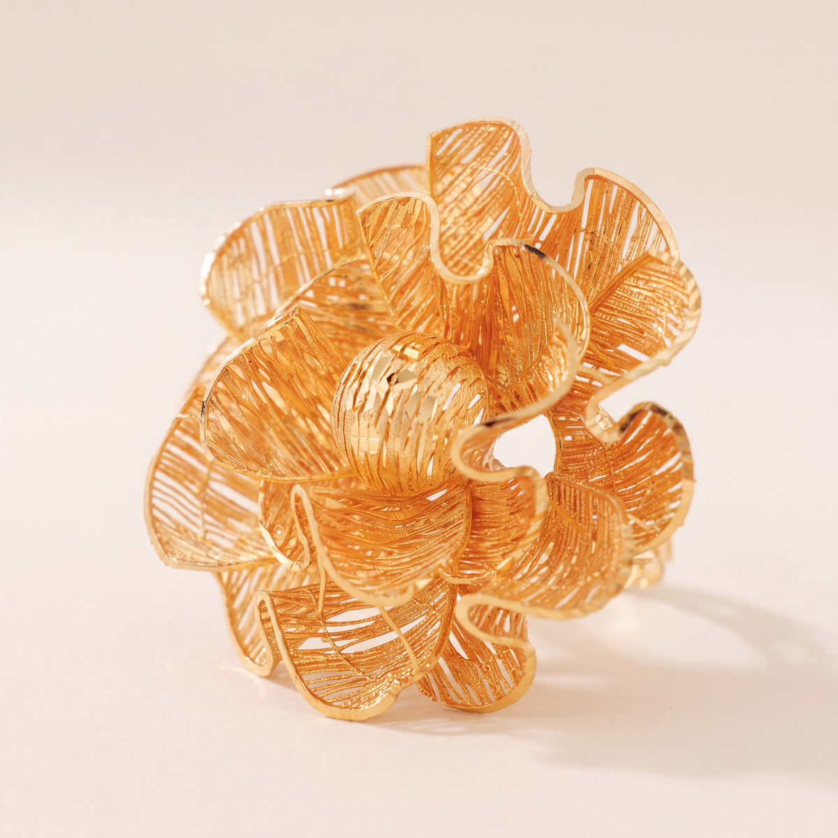 3D RP Rings (D323), 925 silver 24K gold plated
