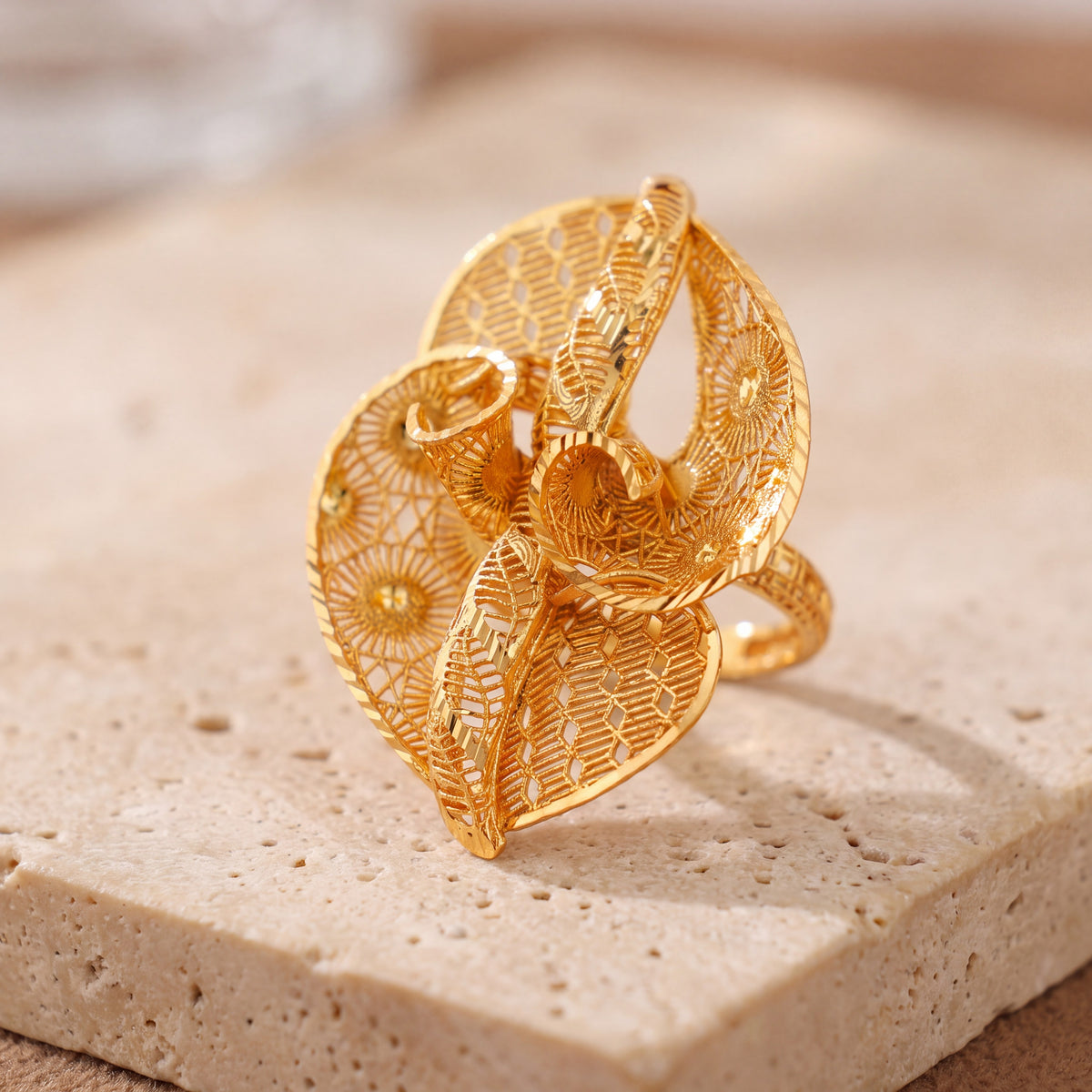 3D RP Rings (D324) on travertine