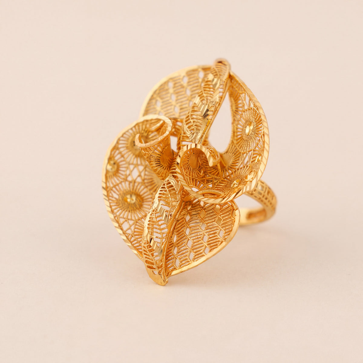 3D RP Rings (D324), 925 silver 24K gold plated