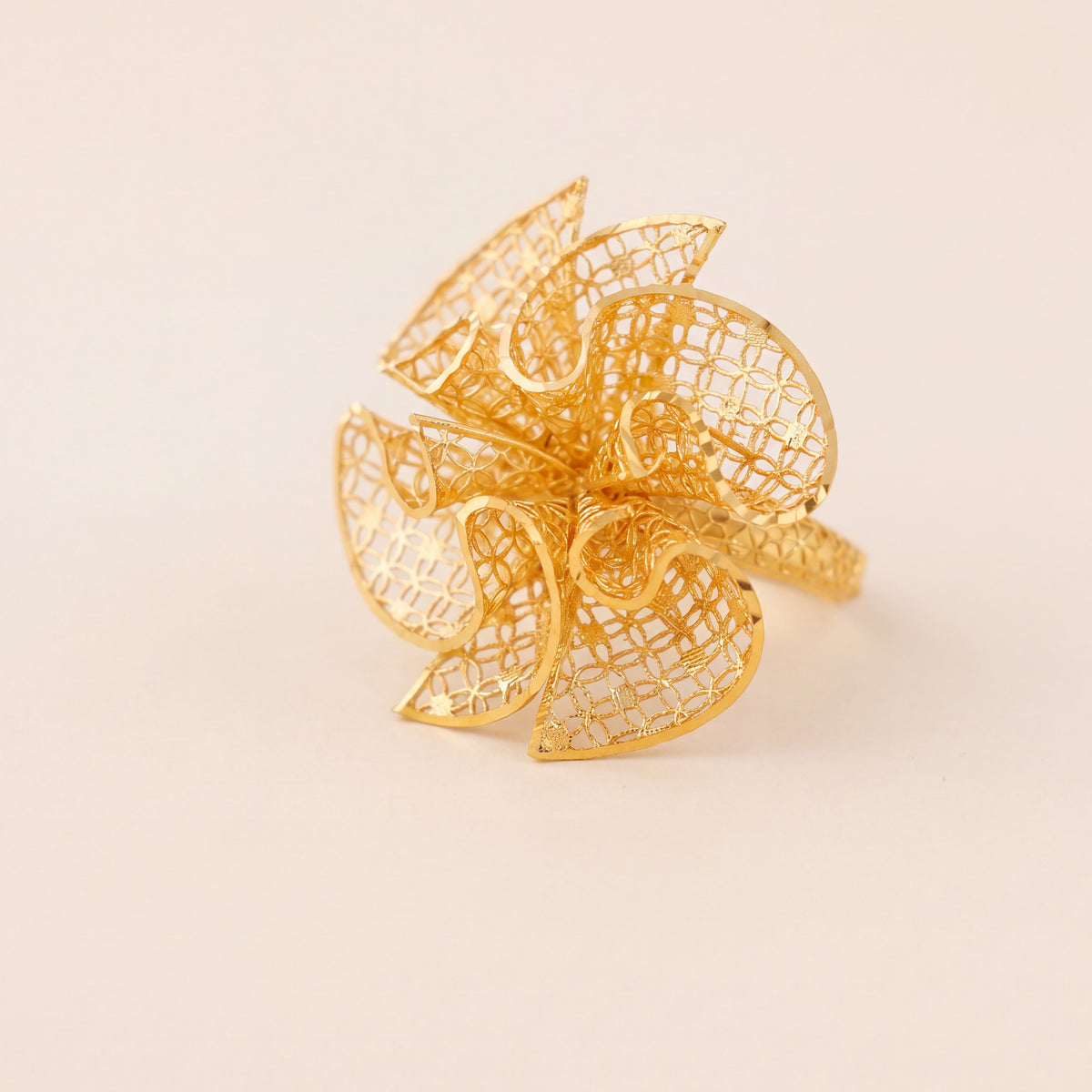 3D RP Rings (D325), 925 silver 24K gold plated