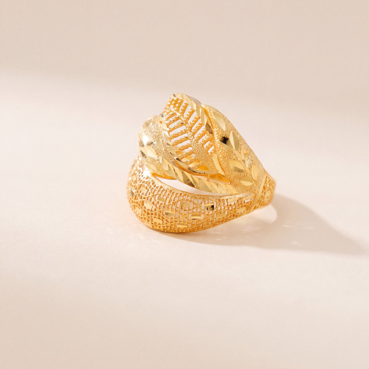3D RP Rings (D326), 925 silver 24K gold plated