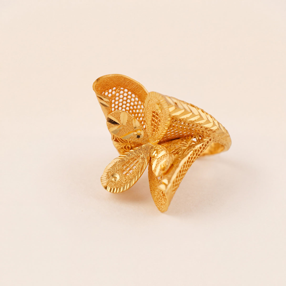 3D RP Rings (D327), 925 silver 24K gold plated