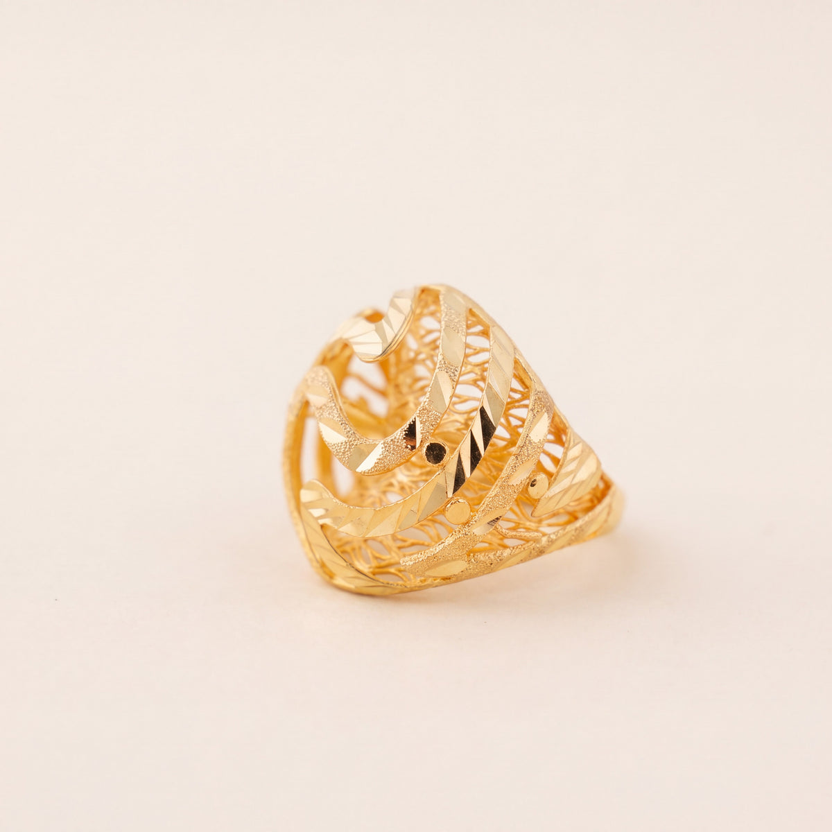 3D RP Rings (D329), 925 silver 24K gold plated