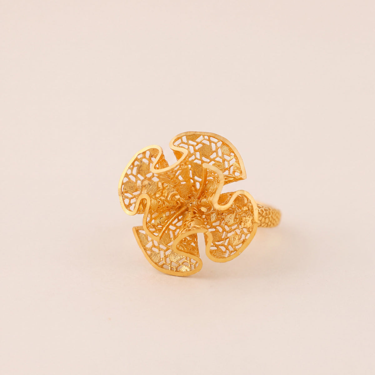 3D RP Rings (D336), 925 silver 24K gold plated