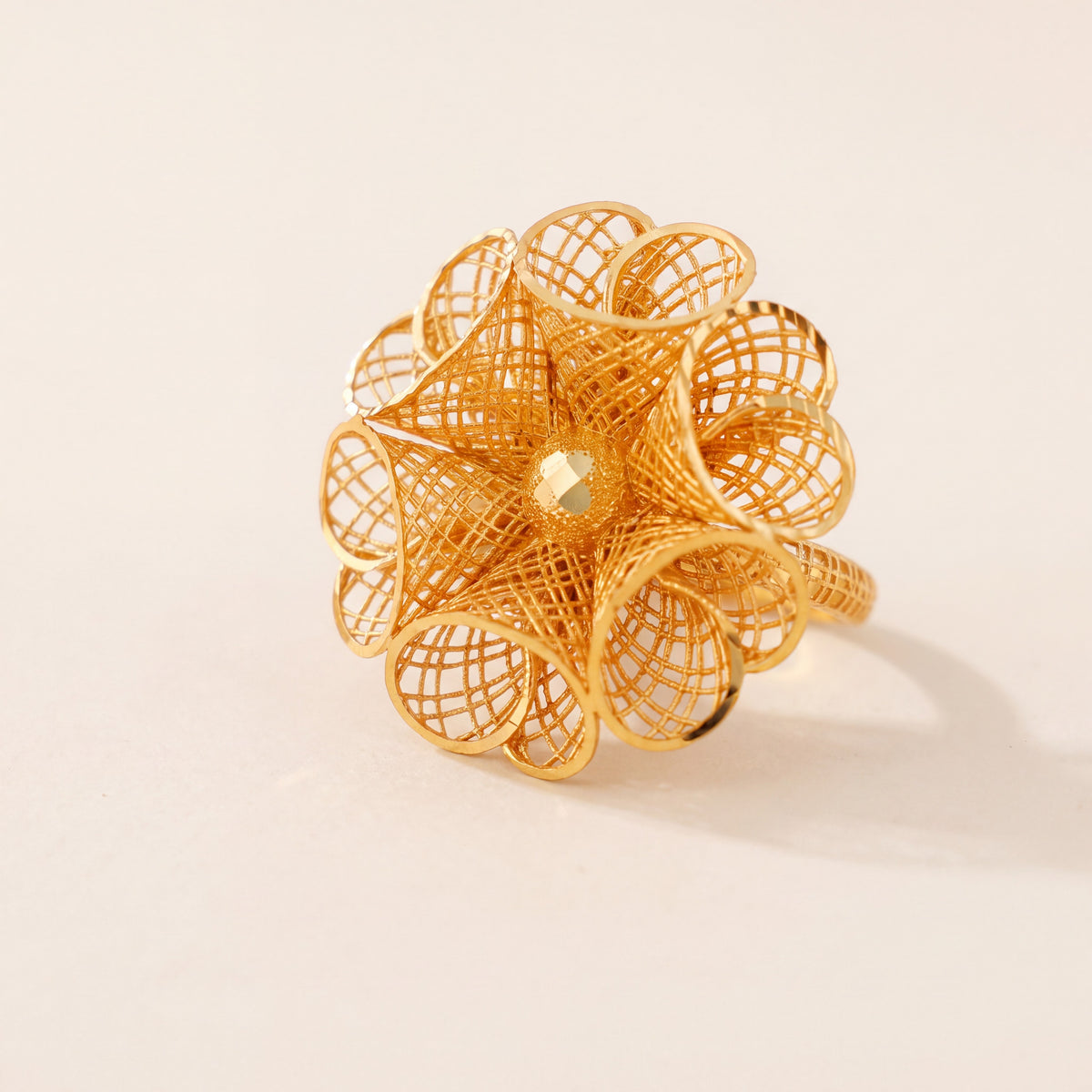 3D RP Rings (D339), 925 silver 24K gold plated