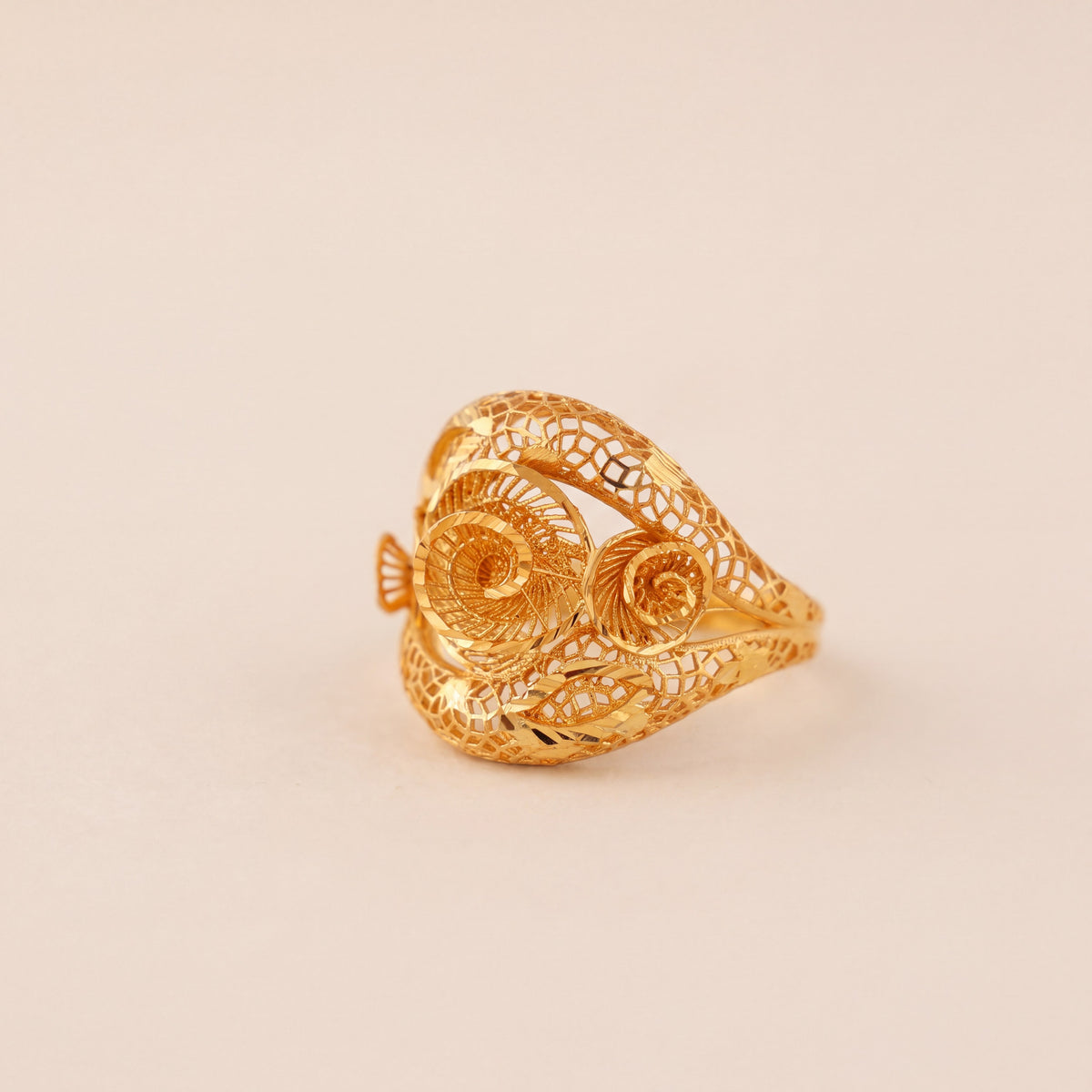 3D RP Rings (D341), 925 silver 24K gold plated