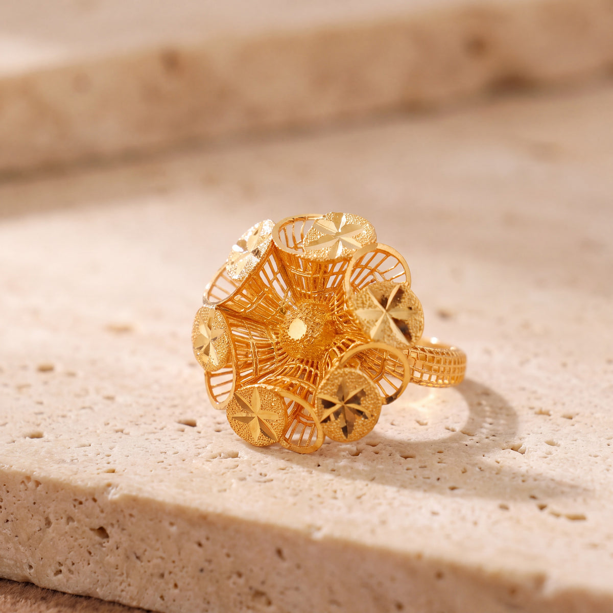 3D RP Rings (D342) on travertine