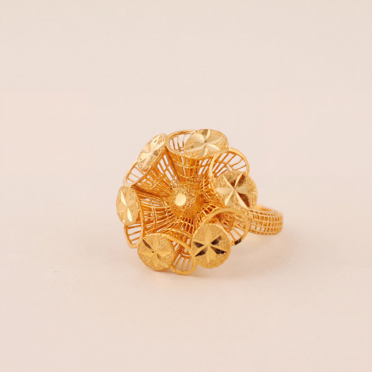 3D RP Rings (D342), 925 silver 24K gold plated