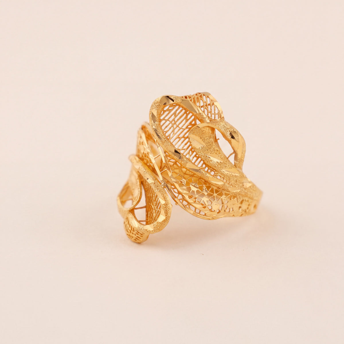 3D RP Rings (D345), 925 silver 24K gold plated