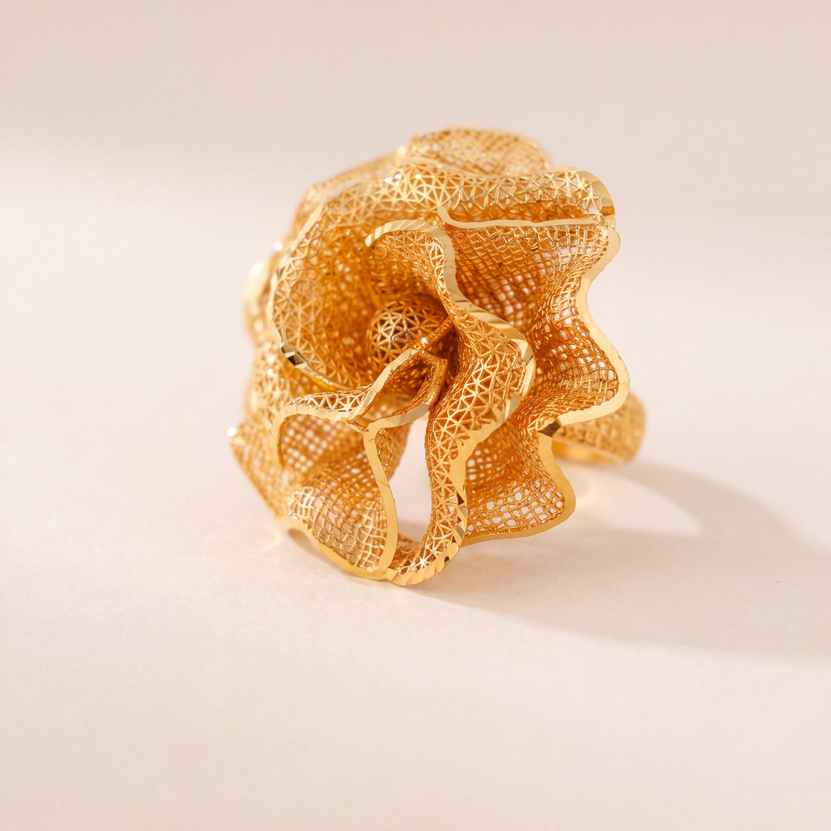 3D RP Rings (D346), 925 silver 24K gold plated