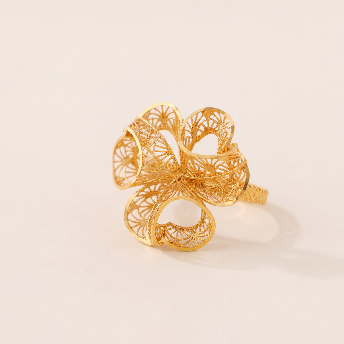 3D RP Rings (D348), 925 silver 24K gold plated