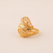 3D RP Rings (D351), 925 silver 24K gold plated