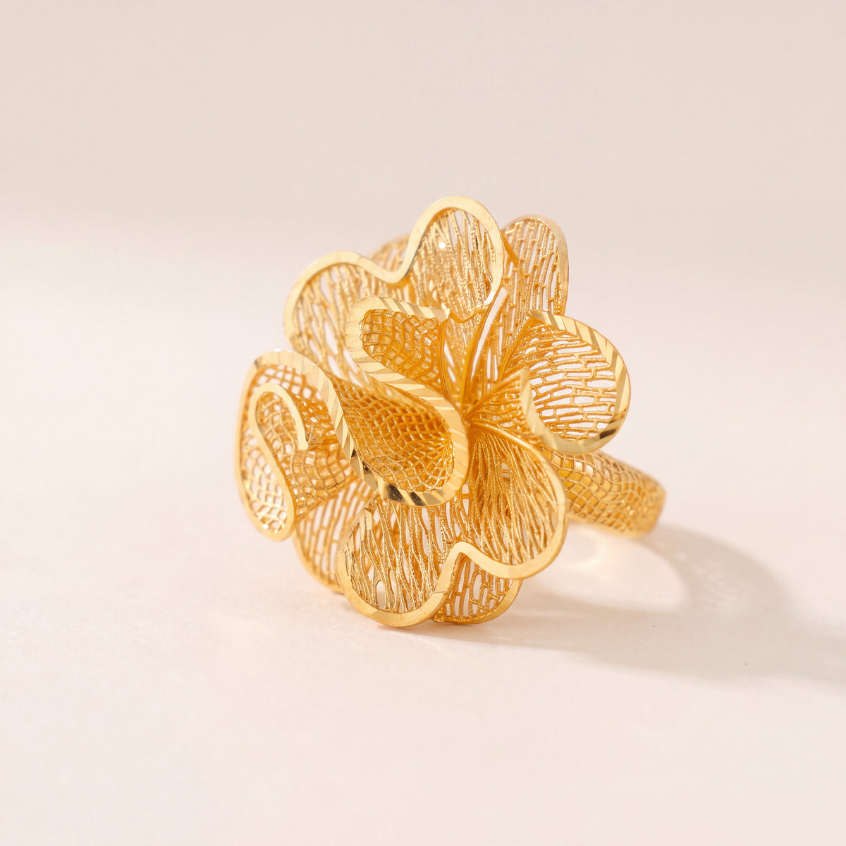 3D RP Rings (D356), 925 silver 24K gold plated