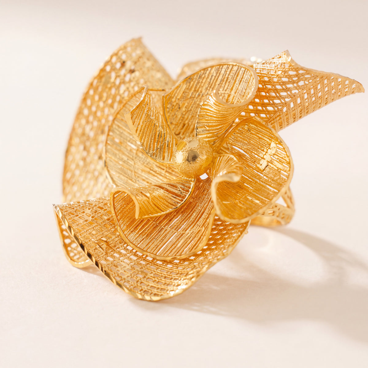 3D RP Rings (D357), 925 silver 24K gold plated