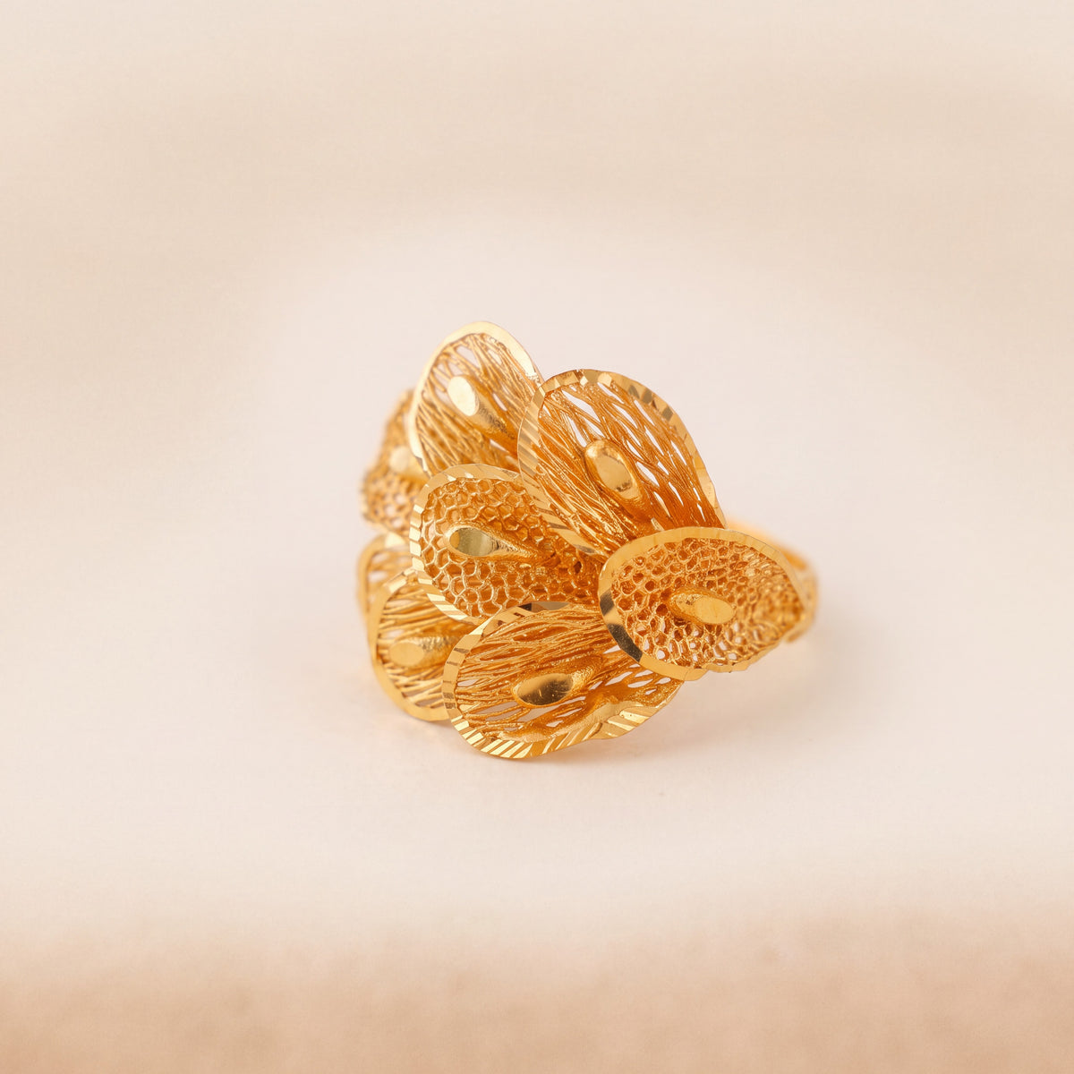 3D RP Rings (D358), 925 silver 24K gold plated
