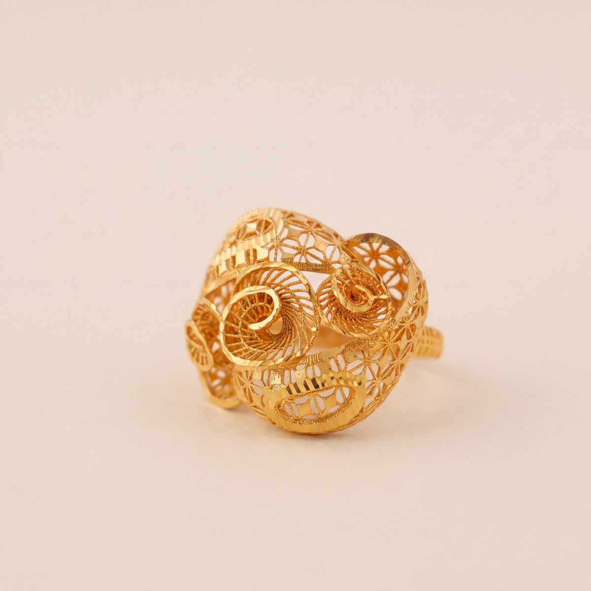 3D RP Rings (D359), 925 silver 24K gold plated