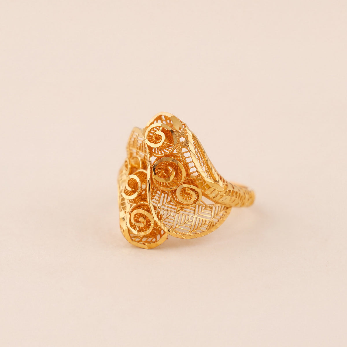 3D RP Rings (D364), 925 silver 24K gold plated