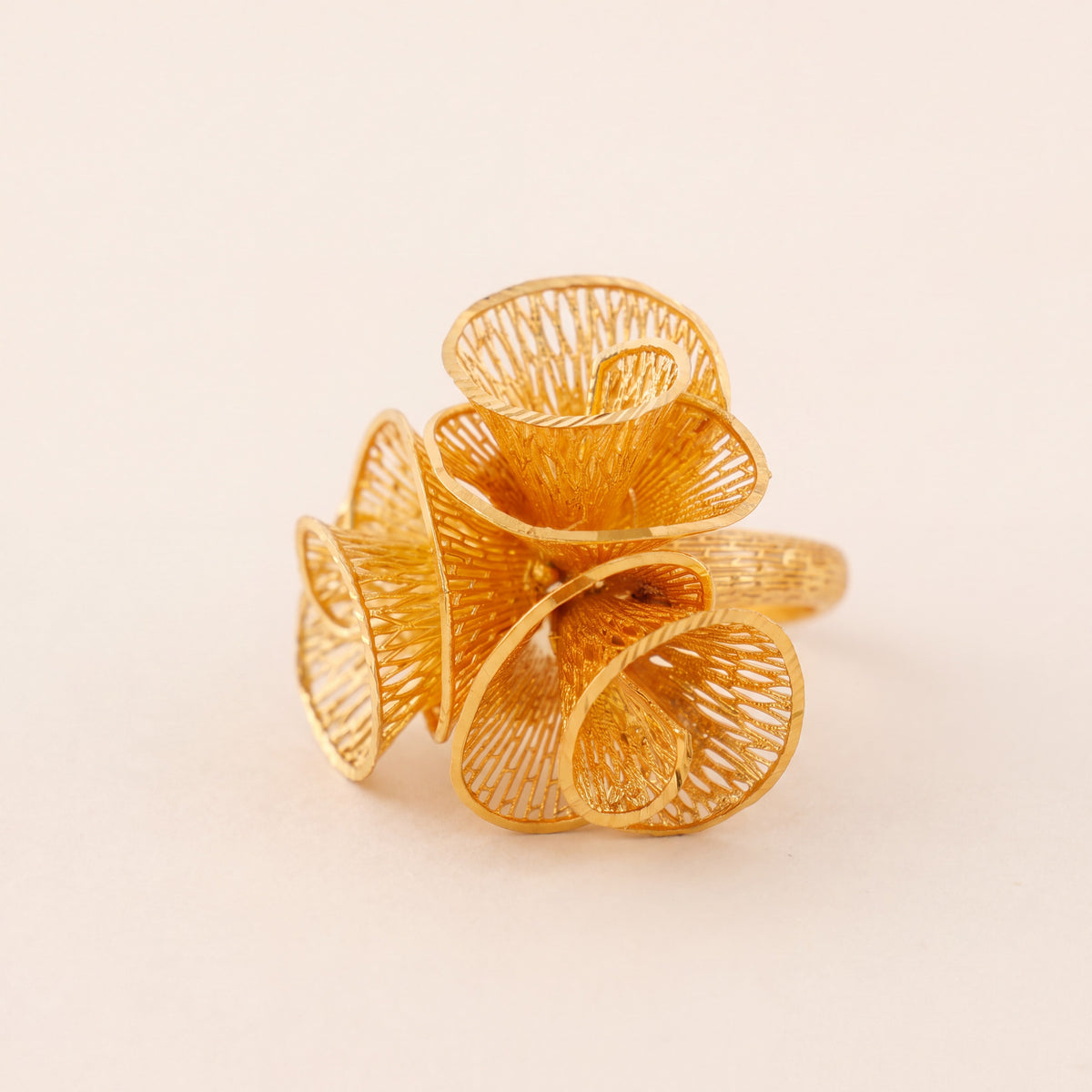 3D RP Rings (D366), 925 silver 24K gold plated