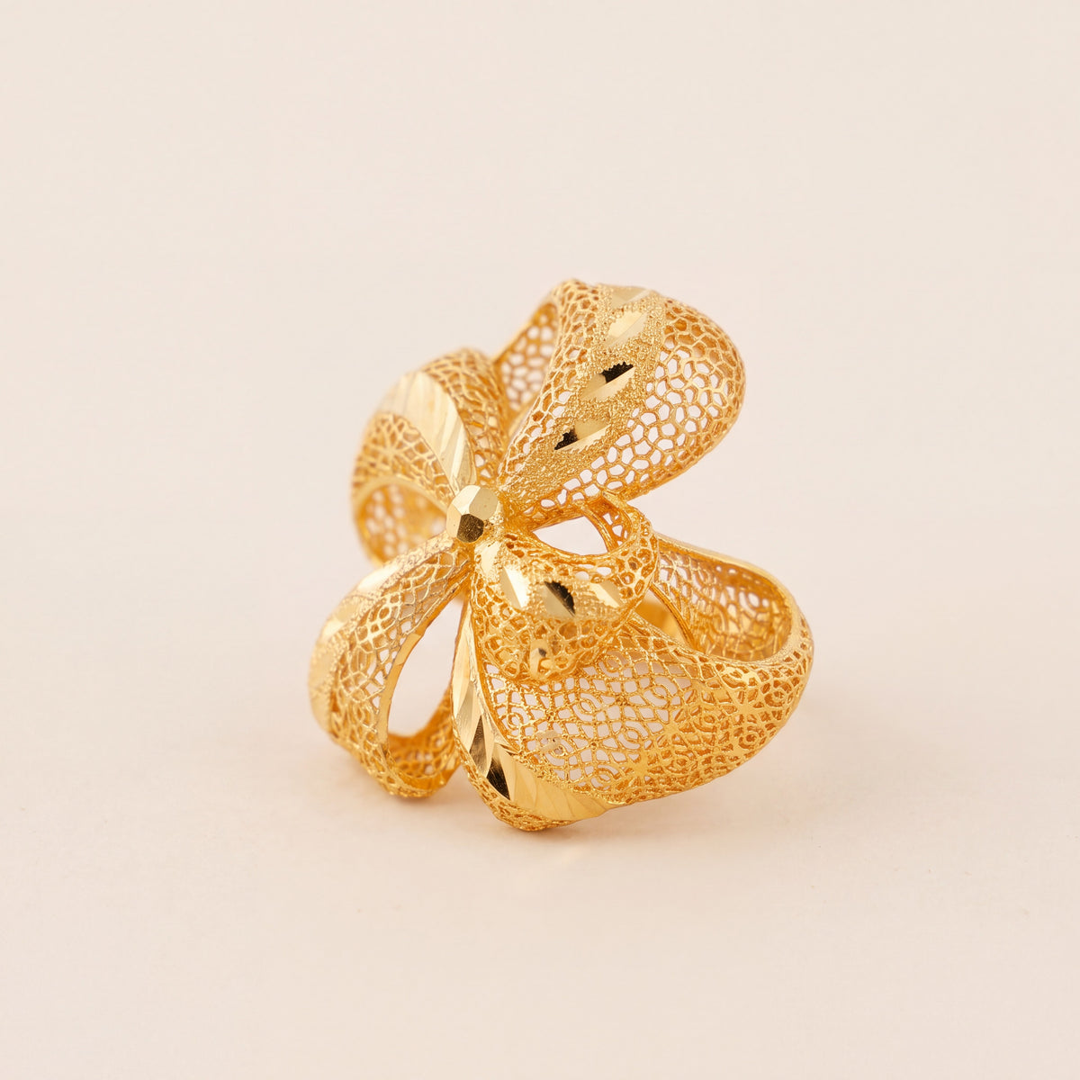 3D RP Rings (D368), 925 silver 24K gold plated
