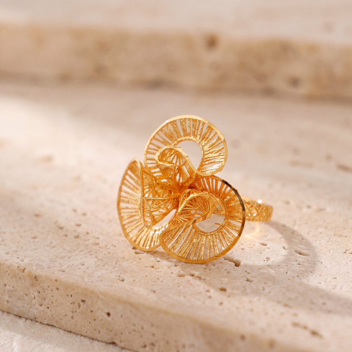 3D RP Rings (D371) on travertine