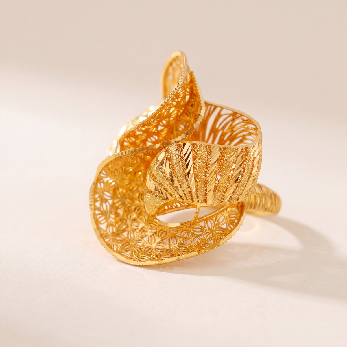 3D RP Rings (D373), 925 silver 24K gold plated