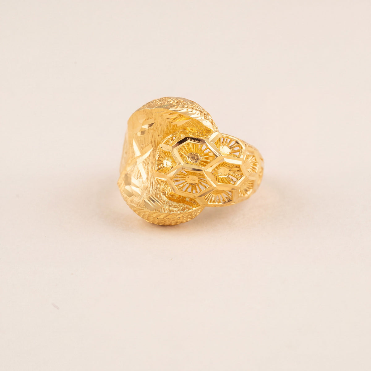 3D RP Rings (D377), 925 silver 24K gold plated