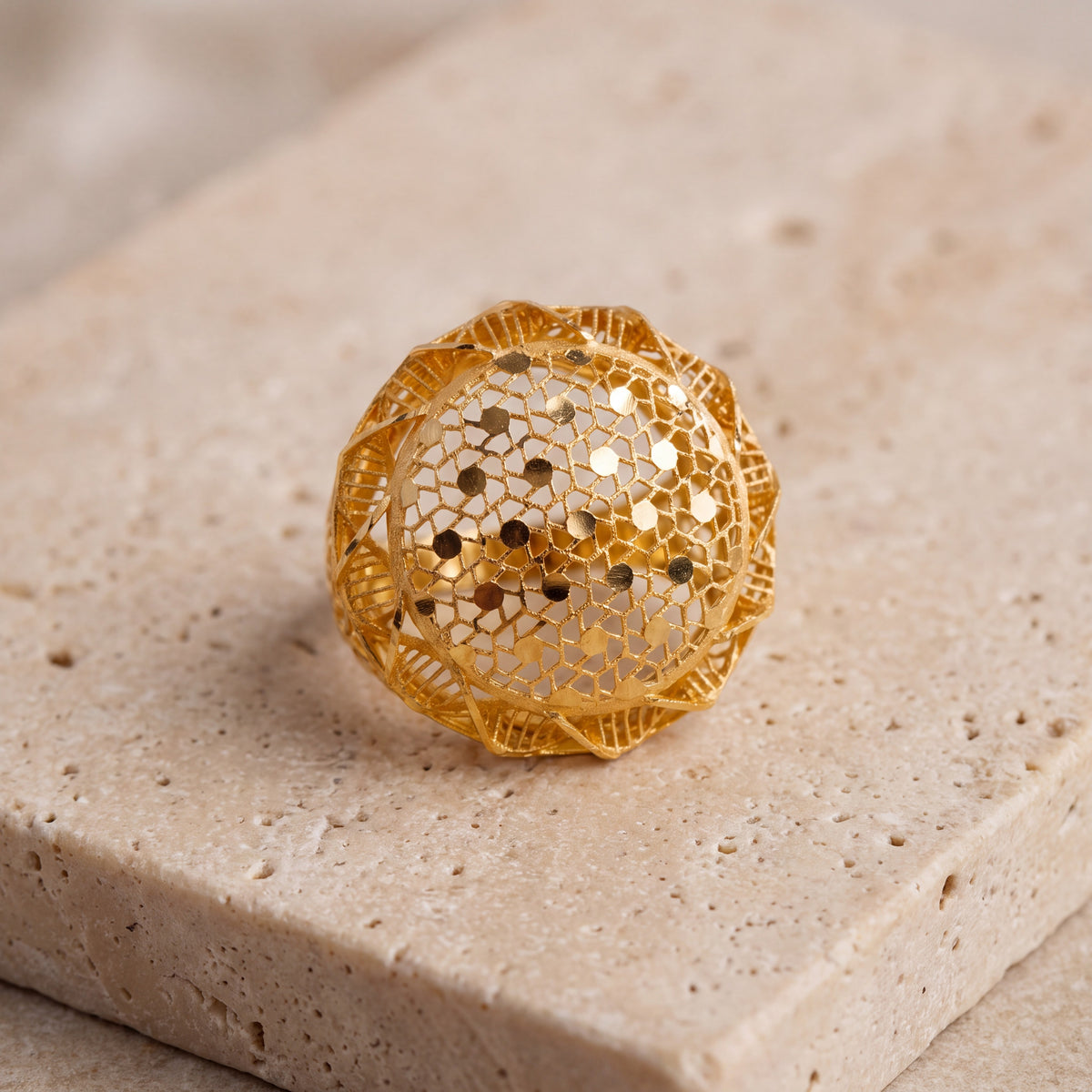 3D RP Rings (D38) on travertine
