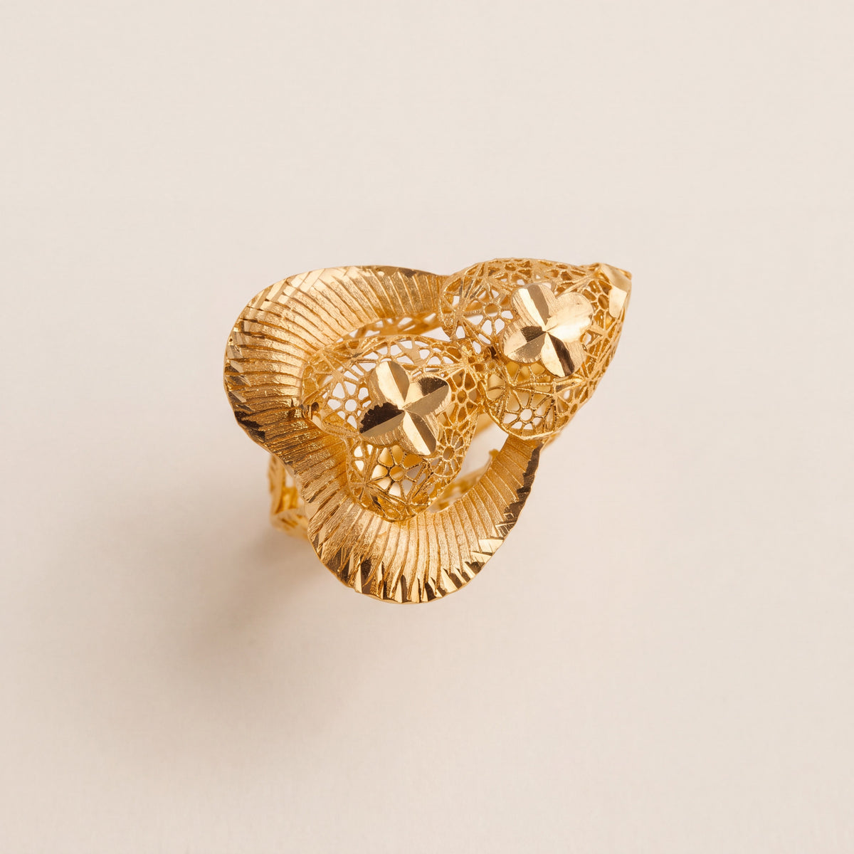 3D RP Rings (D4), 925 silver 24K gold plated