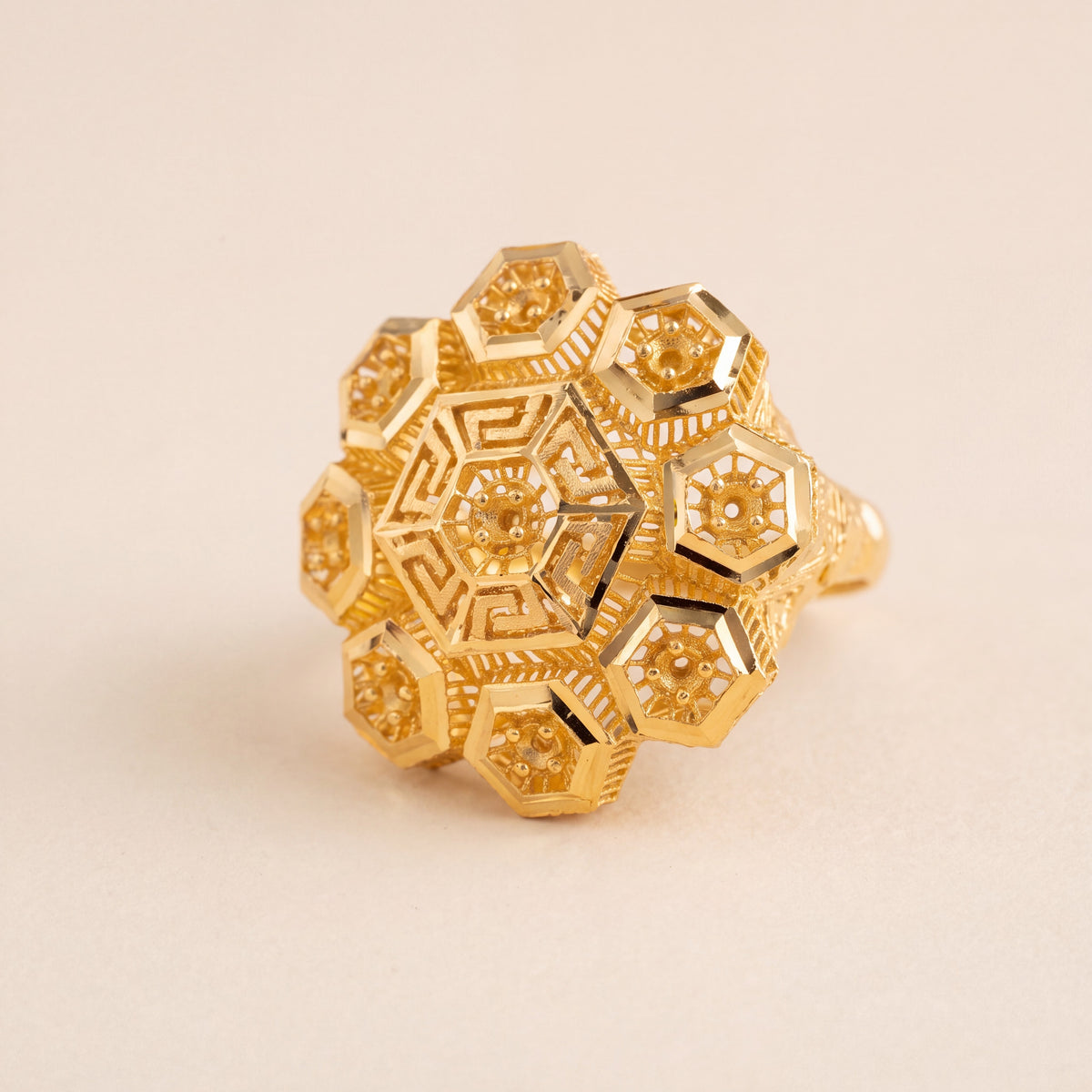 3D RP Rings (D431), 925 silver 24K gold plated