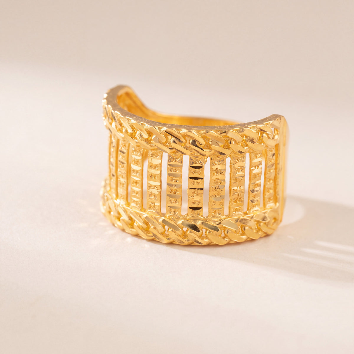 3D RP Rings (D443), 925 silver 24K gold plated